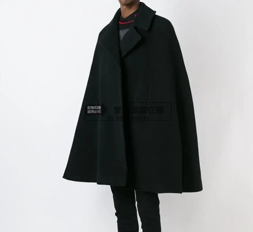 Customize style New fashion Men cape coat loose long woollen overcoat woolen cloth thick coat autumn winter clothing Customize style New fashion Men cape coat loose long woollen overcoat woolen cloth thick coat autumn winter clothing