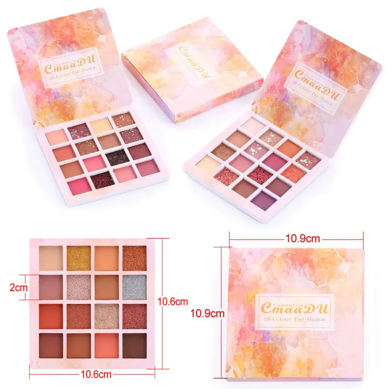 

Nude Eye Shadow Palette 16 Color Eyeshadow Mermaid Shimmer Matte Glitter Powder Waterproof Paleta De Sombra Eyes Make up Pallete