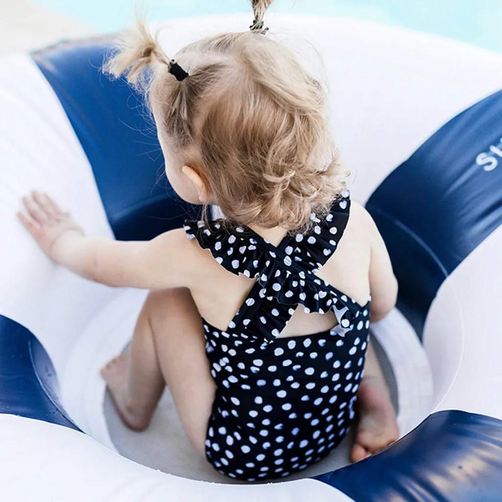 

CHAMSGEND Kids Baby Girls Ruffled Dot Cross Back Bikini Beach Swimsuit Bathing Swimwear Bebek Mayo 19MAY17 P35