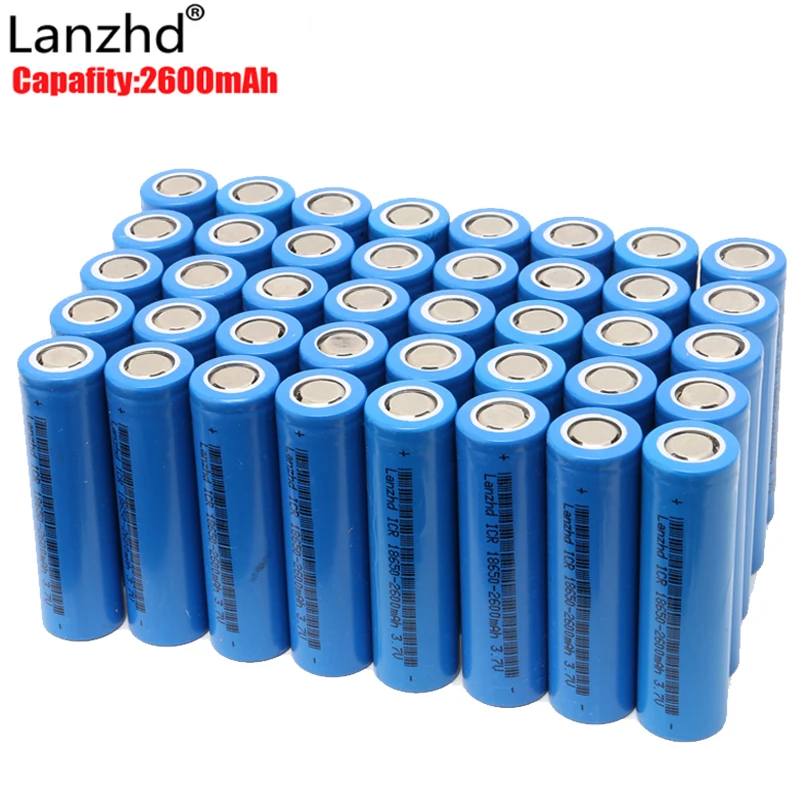 40 шт. аккумуляторные литий ионные батарейки 18650 3 7 в 2600 мАч|18650 battery|rechargeable batterybattery