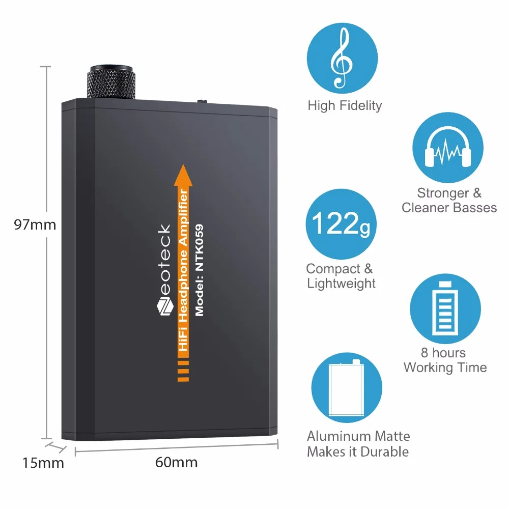 LiNKFOR Portable HiFi Earphone Headphone Amplifier 3 5mm AUX input Output for i phone Android phones PC With Audio Cable