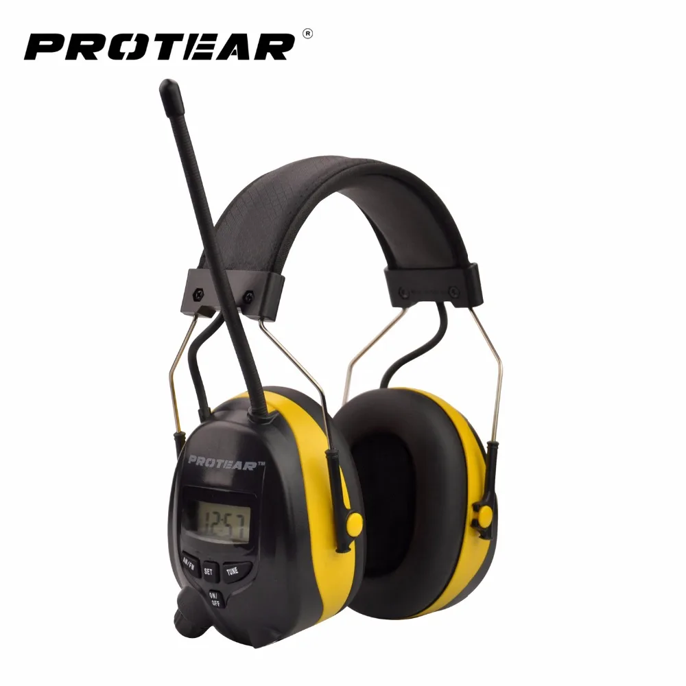 Protear NRR 25 дБ Защита слуха AM FM радио наушники для женщин электронная защита ушей стрельба наушники радио Защита слуха - Цвет: Цвет: желтый