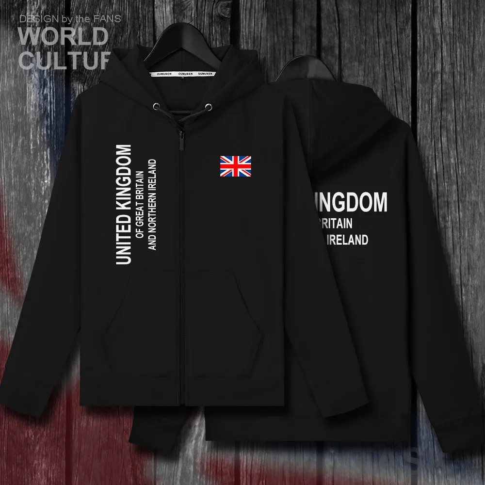 Мужская Флисовая Толстовка UK GBR зимняя кофта с капюшоном мужские куртки и нация