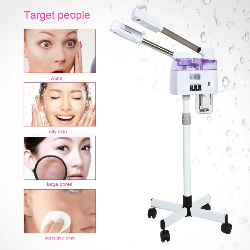 

Hot and Cold Facial Steamer Home Spa Ozone Steaming Ion Sparyer Face Skin Cleaning Beauty Anti-aging Wrinkle US Plug Device Tool