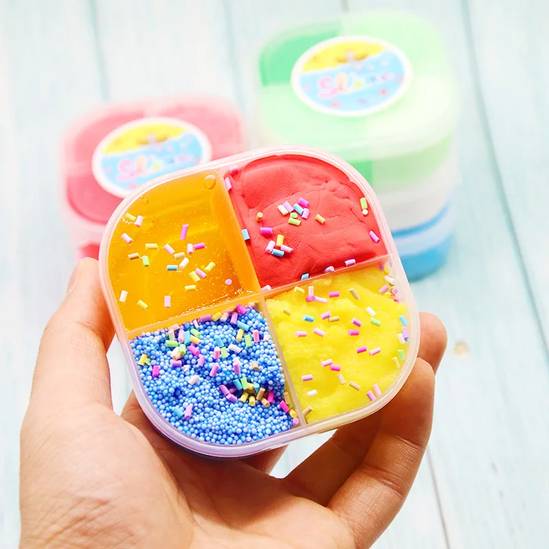 

120ML Fluffy foam slime clay ball supplies DIY Do not mixed color mucus Rainbow For Kids New Fruit slime toys polyme color