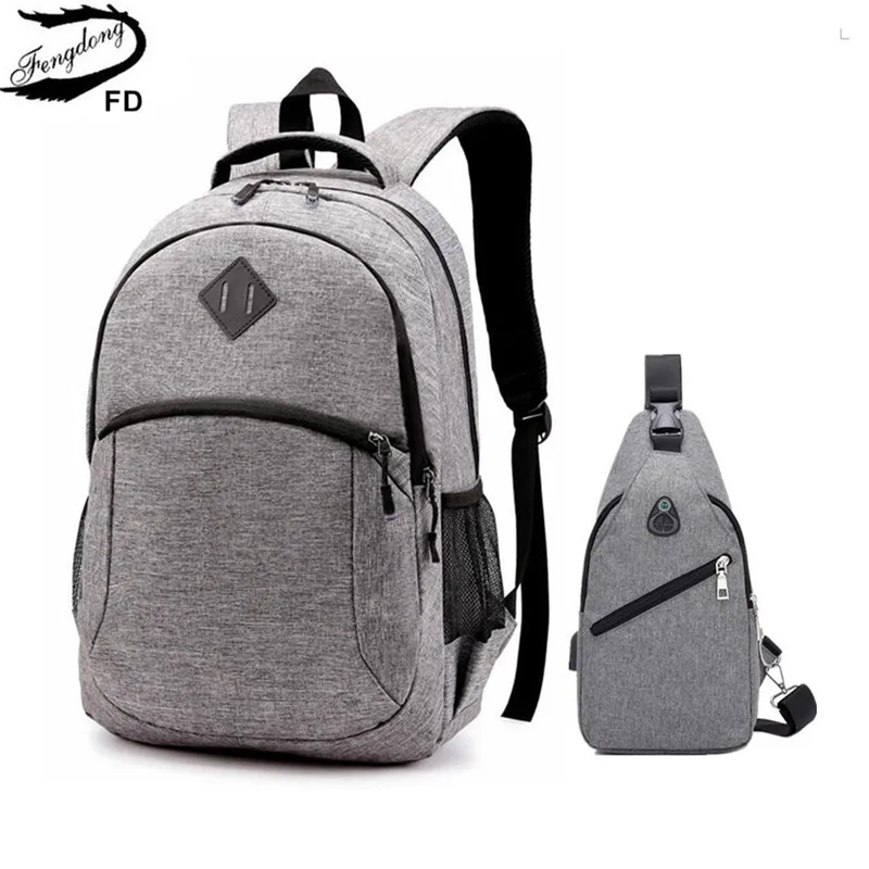 Fengdong школьные ранцы для мальчиков, студенческий водонепроницаемый 15,6 дюймовый рюкзак для ноутбука, школьные рюкзаки для подростков, сумка на лямках