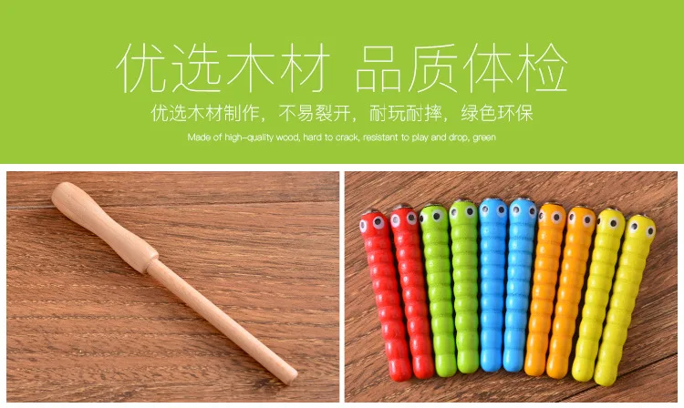 3D Puzzle Baby Wooden Toys Early Childhood Educational Toys Catch Worm Game Color Cognitive Strawberry Grasping Ability funny