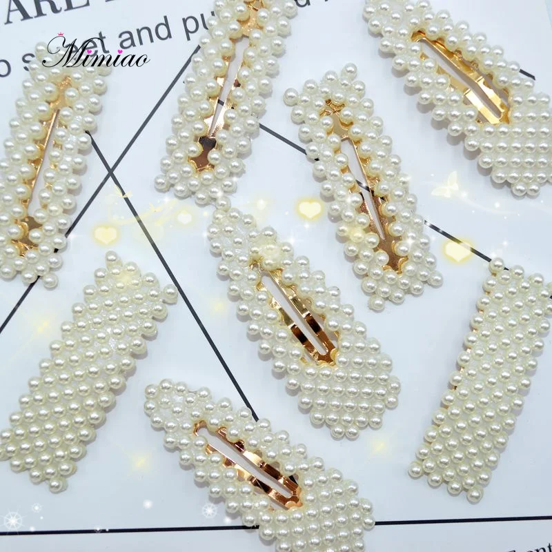 

1 PC Pearl Hair Clip Accessories For Hair Fashion Women Clips For Girls Snap Barrette Stick Hairpin Hair Styling Tools