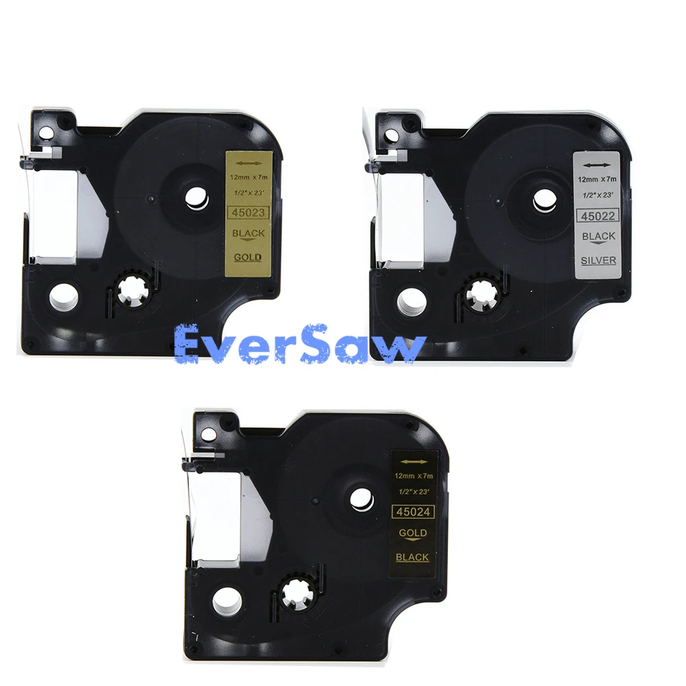 1PK Black on Gold Label Tape 1//2/"*23ft For DYMO D1 45023 LabelManager 160 450D