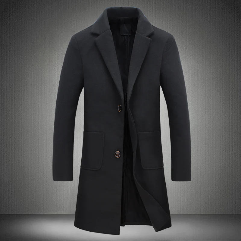 2019 новый осенне-зимний Тренч для мужчин с отложным воротником приталенное пальто для мужчин длинное пальто ветровка 5XL