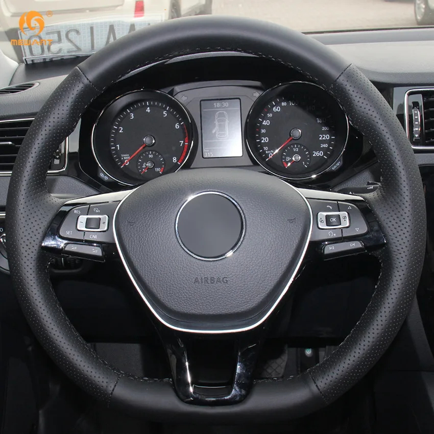 MEWANT черный чехол на руль из искусственной кожи для Volkswagen VW Golf 7 Mk7 New Polo Jetta Passat B8 Tiguan