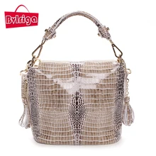 BVLRIGA bolsos de cuero Genuinos de lujo de las mujeres bolsos de serpentina diseñador mujeres messenger bags marca bolsos de cuero de las mujeres