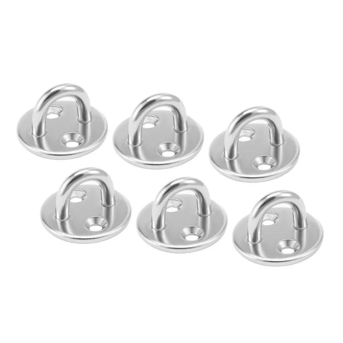 

6PCS M5 Rigging Install Holes Pad Eye Round Base Sail Shade Plate Boat Wall Suspension Hammock Swing Hook 304 Stainless Steel