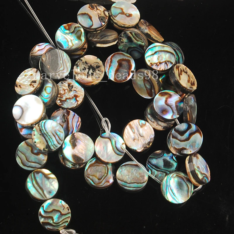 Free Shipping Fahion Jewelry 10MM Natural New Zealand Abalone Shell Round Loose Bead 16" G6366 | Украшения и аксессуары