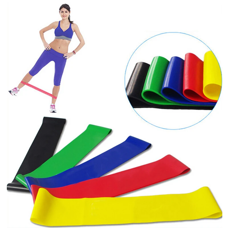 

5 Color Body Building Yoga Stretch Bands Resistance Bands Belt Fitness Rubber Elastic Exercise Straps Indoor Sport Gym Pull Up