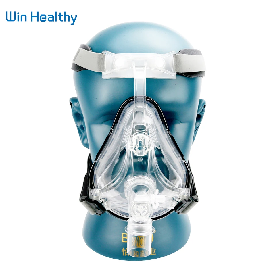 BMC FM1 Full Face Mask For Snoring Apply To Medical CPAP BiPAP Silicone Gel Material Size