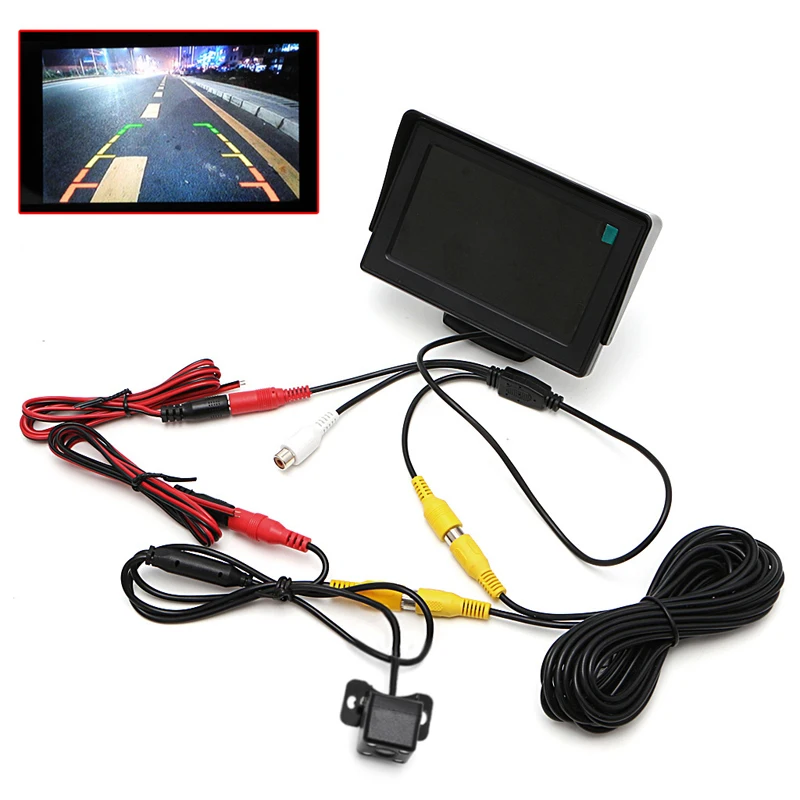 

2 In1 Car Parking 4.3" TFT LCD Color Display Monitor+Waterproof Reversing Backup Rear View Camera G6KC