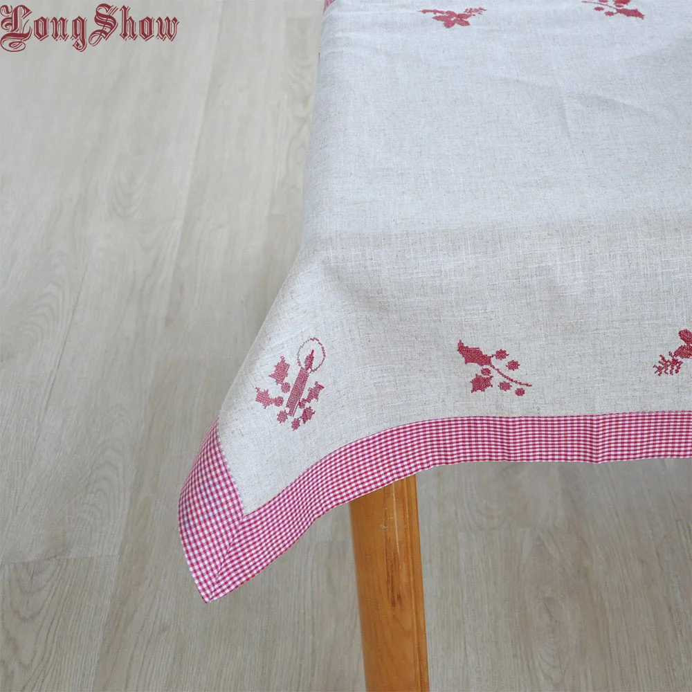 

Special Sales Clearance 85cm Square Festival Style Linen Embroidered Tablecloth