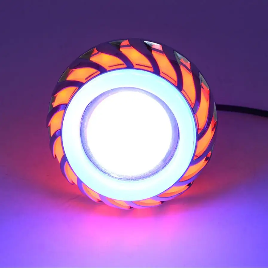 

1pcs Built-in double aperture whirlwind angel demon Dual Halo Motorcycleeyes Headlamp bulb kit Car Styling @tr