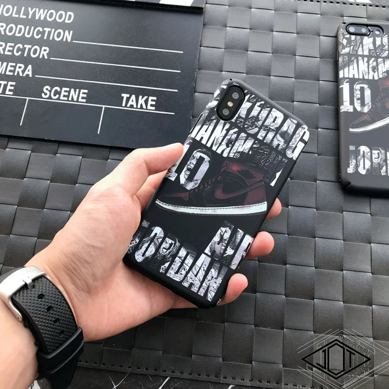 

Hot AJ 1 Basketball shoes Luminous hard plastic cover case for iphone 6 S plus 7 7plus 8 8plus X XS XR Max Slam dunk phone cases
