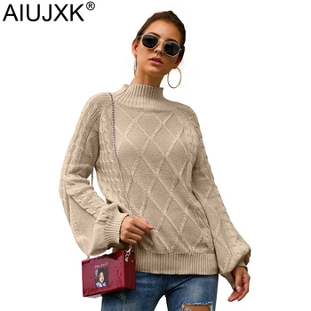 

AIUJXK Autumn Winter Women Sweaters And Pullovers 2019 Fashion Loose Long Sleeve Jumper Female Casual Turtleneck Knitted Sweater