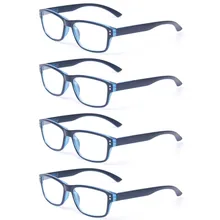 Очки для чтения набор из 4 большое значение качеству модные Пластик прозрачные линзы очки Для мужчин и Для женщин весна петли дальнозоркостью очки