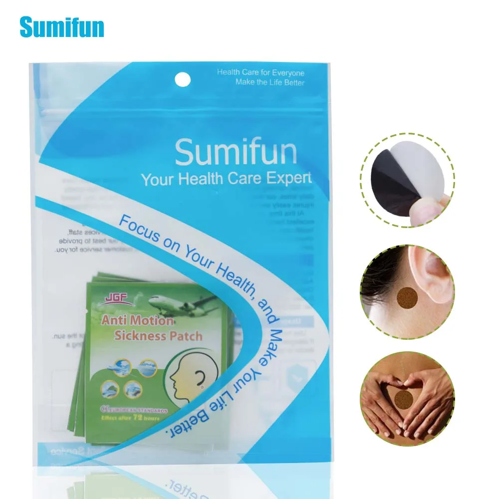 

Sumifun 2Pcs/Bag Behind Ear Anti Motion Sickness Patch Health Care Fast Acting Chinese Herbal Medical Plaster C1592