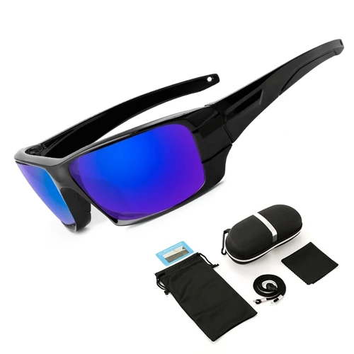 NEWBOLER поляризованные солнцезащитные очки для рыбалки, камуфляжная оправа, спортивные солнцезащитные очки, очки для рыбалки, Oculos De Sol Masculino UV 400 - Цвет: Blue case