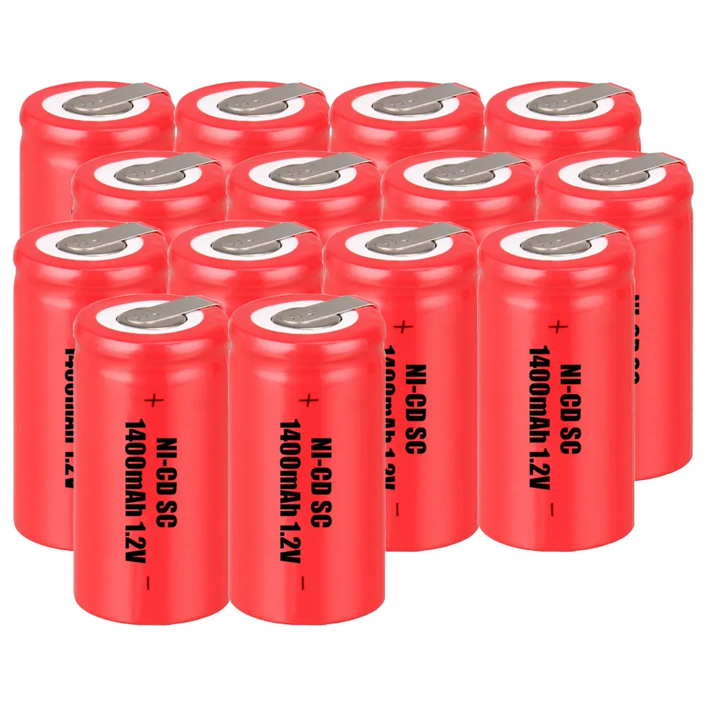 Самая низкая цена 14 шт. SC аккумуляторной батареи 1,2 В аккумуляторные батареи 1400 мАч nicd батареи для электроинструментов akkumulator