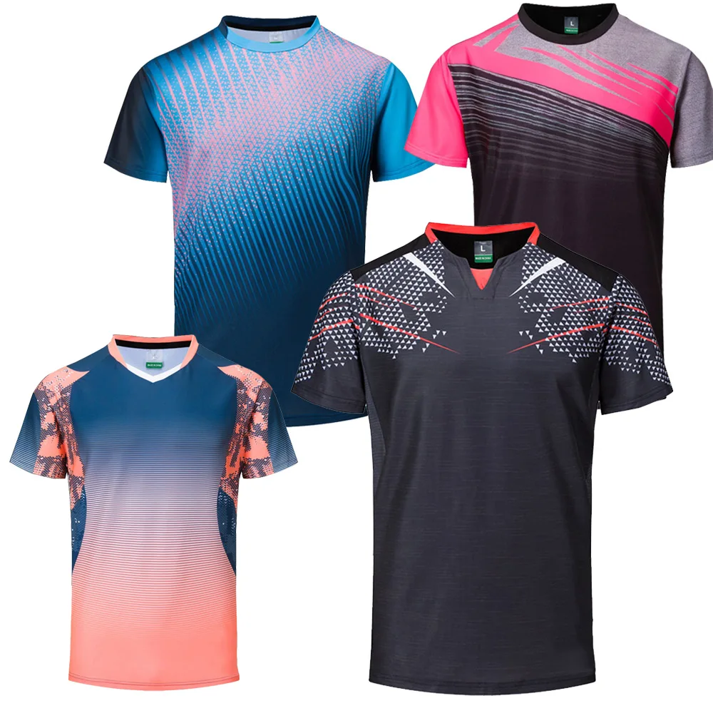 online Nova Badminton camisas Dos Homens, camisa esporte camisas De Tênis Masculinos, tênis de mesa camiseta, de secagem rápida esportes Fitness treinamento camisetas