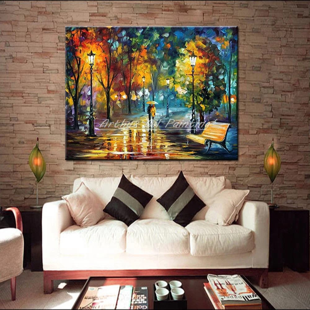 Arthyx Искусство Ручная роспись абстрактное декоративное искусство нож пейзаж