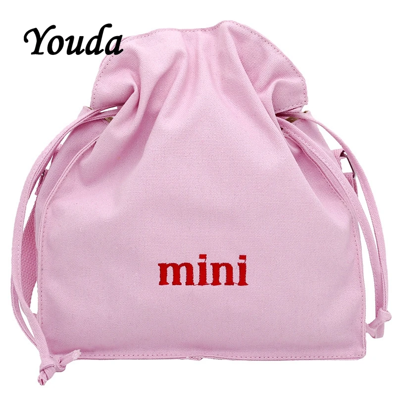 Youda Women's Crossbody Canvas Bag Korea Harajuku Style Japanese Shoulder Bucket Bags Simple