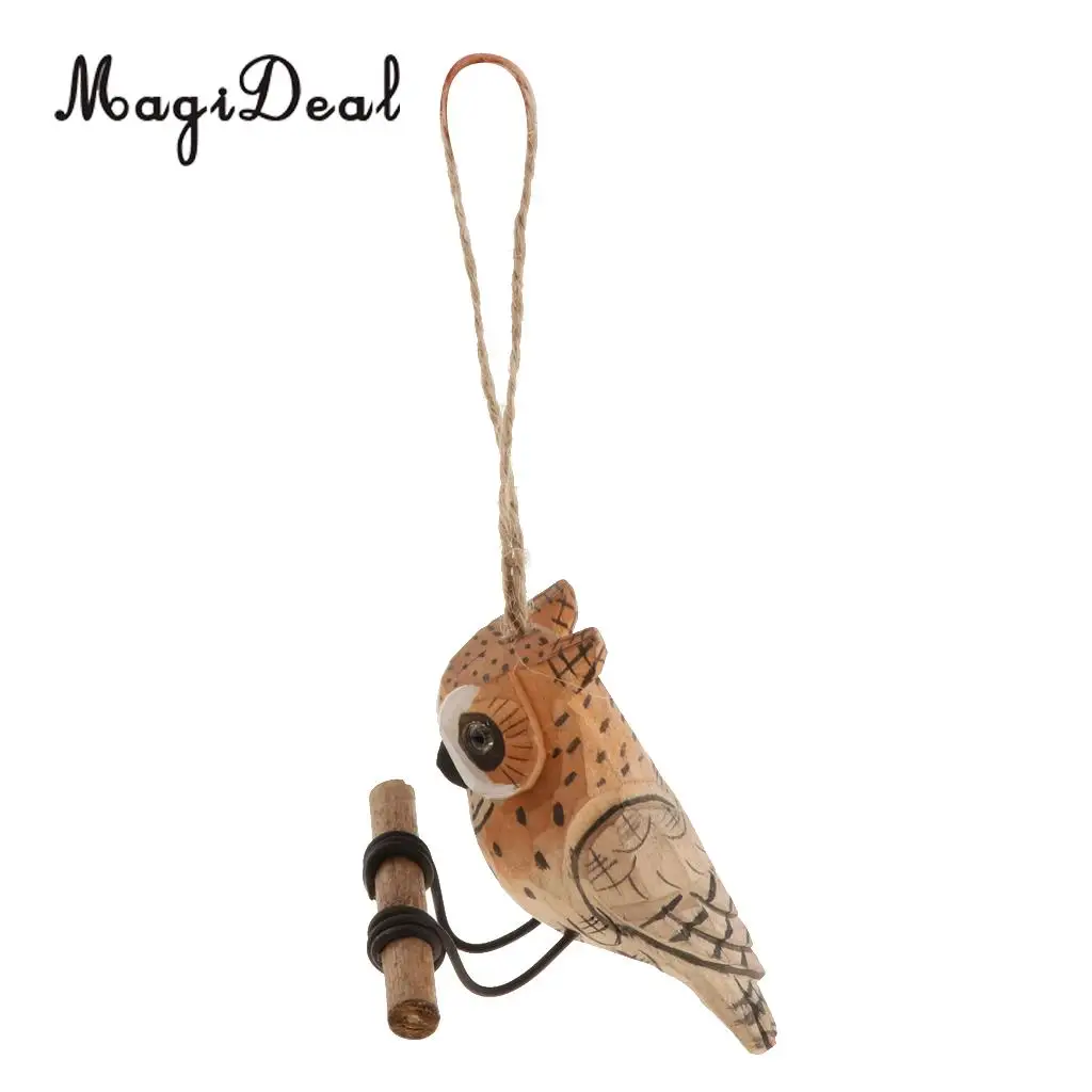 100% Hand Carved Vivid Wooden Animal Wood Hanging Decoration Wind Chimes Garden Wall Hanging Crafts Gifts Retro Outdoor Decor