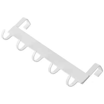 Железный крючок для двери шкафа, кухонный шкаф, стеллаж для хранения, полка, подвесной крючок, органайзер для ванной комнаты, бесшовная стойка,, настенные крючки - Цвет: White