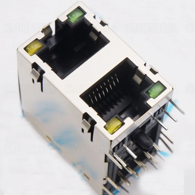 RJ45 Network Socket 90 Degree Double Layer 59 2x1 With Shield Shrapnel