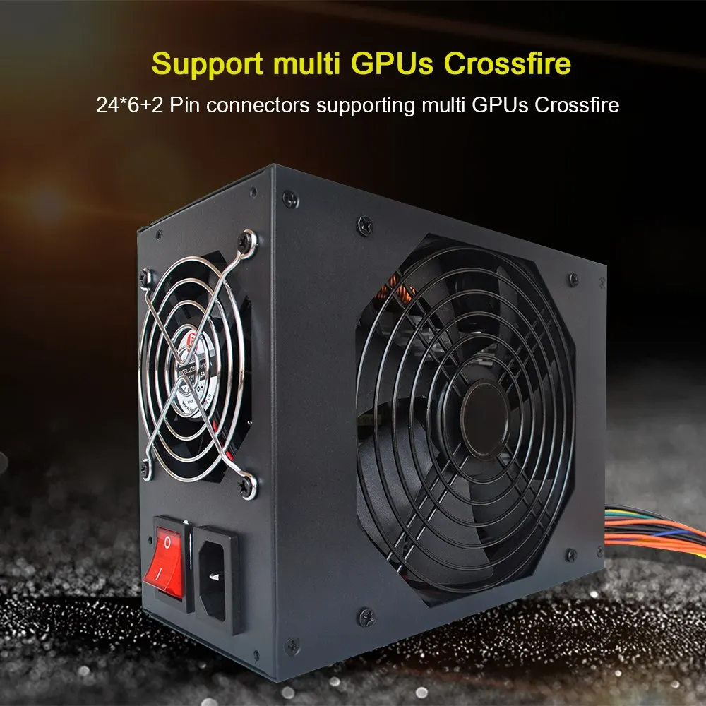 

2600W Switching Server Power Supply 93% Mining Machine Power Source for Ethereum S9 S7 L3 Rig Mining Bitcoin 90-270V