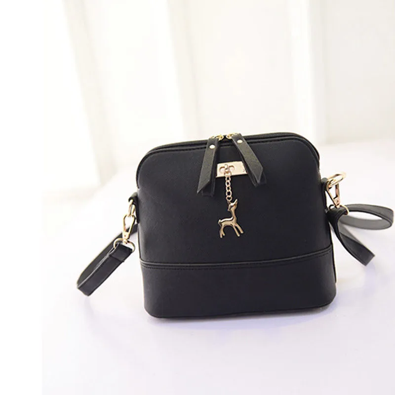 Новая женская сумка-мессенджер, винтажная Маленькая кожаная сумка в виде ракушки, Повседневная сумка, женские сумки, женские сумки известных брендов - Цвет: Black