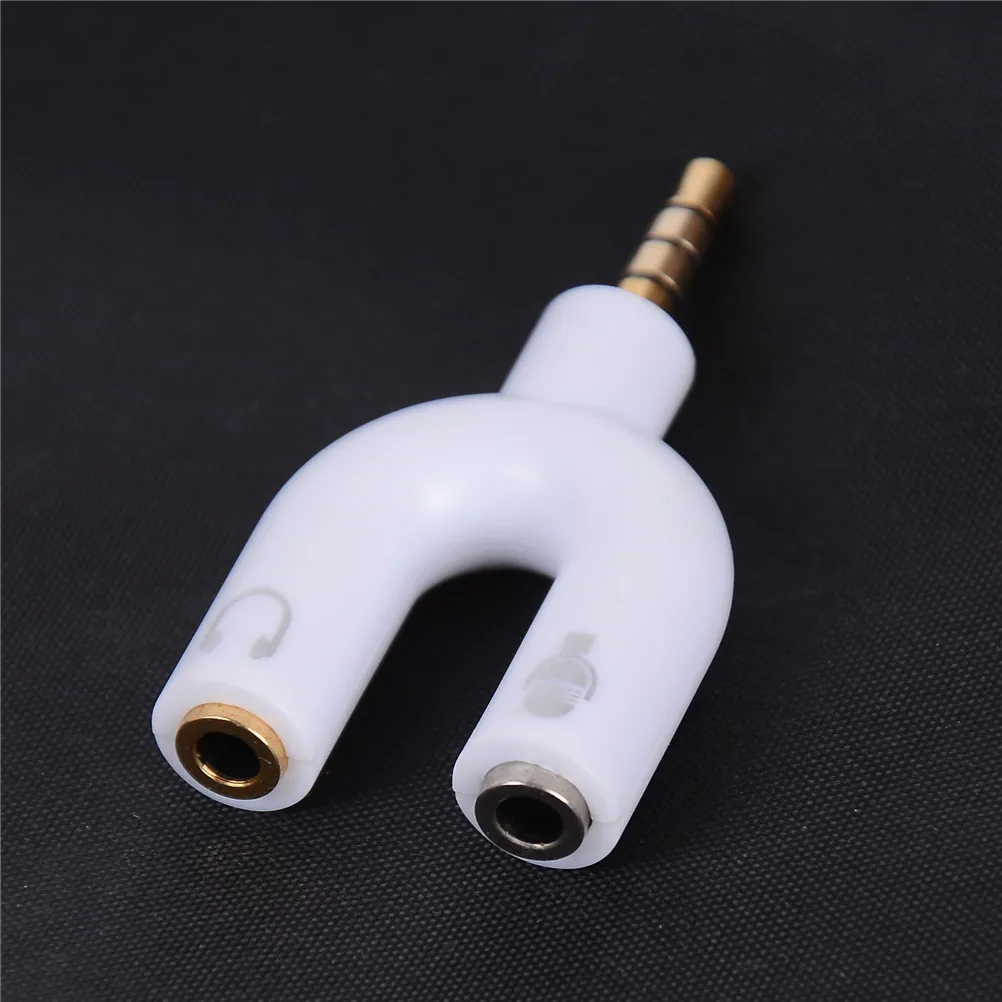 

for Smartphone MP3 MP4 Player 3.5mm Splitter Stereo Plug U-shape Stereo Audio Mic & Headphone Earphone Splitter Adapters