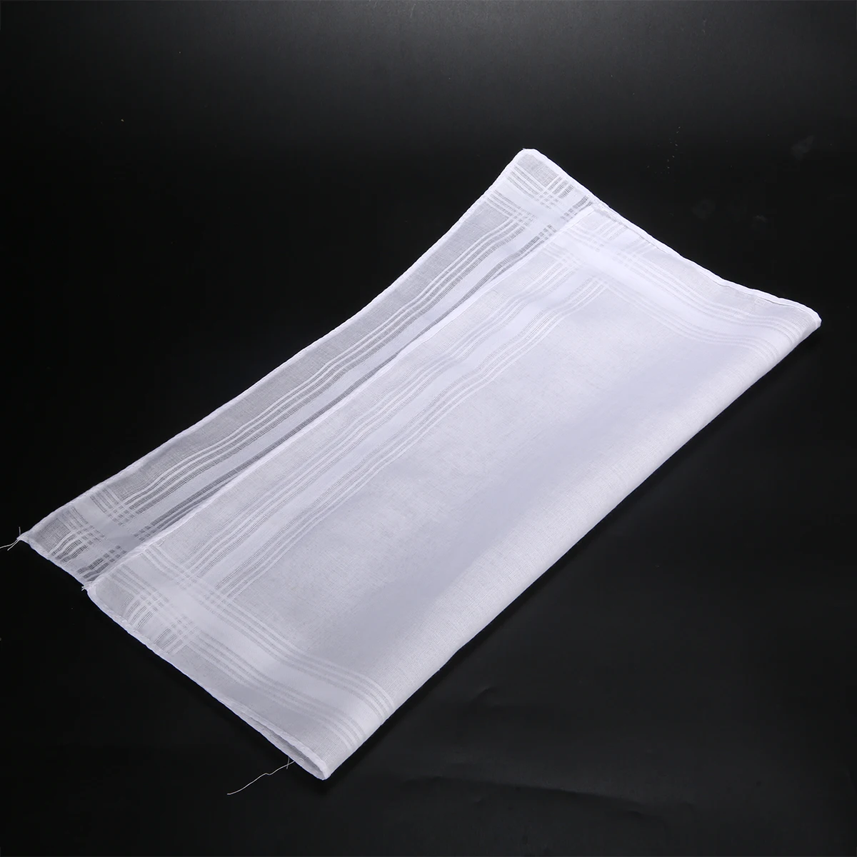 High Quality Cotton Handkerchiefs 5pcs Solid White Washable Pocket Square Hankie Hanky with Stripe Men 40*40cm Square