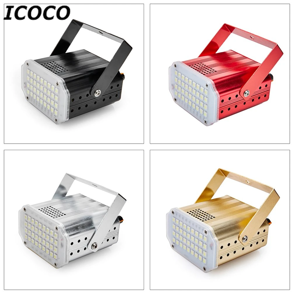 

ICOCO Aluminum Housing 36 LED Strobe Flash Light High Power White RGB LED Stage Lighting Effect Portable For Club Party KTV