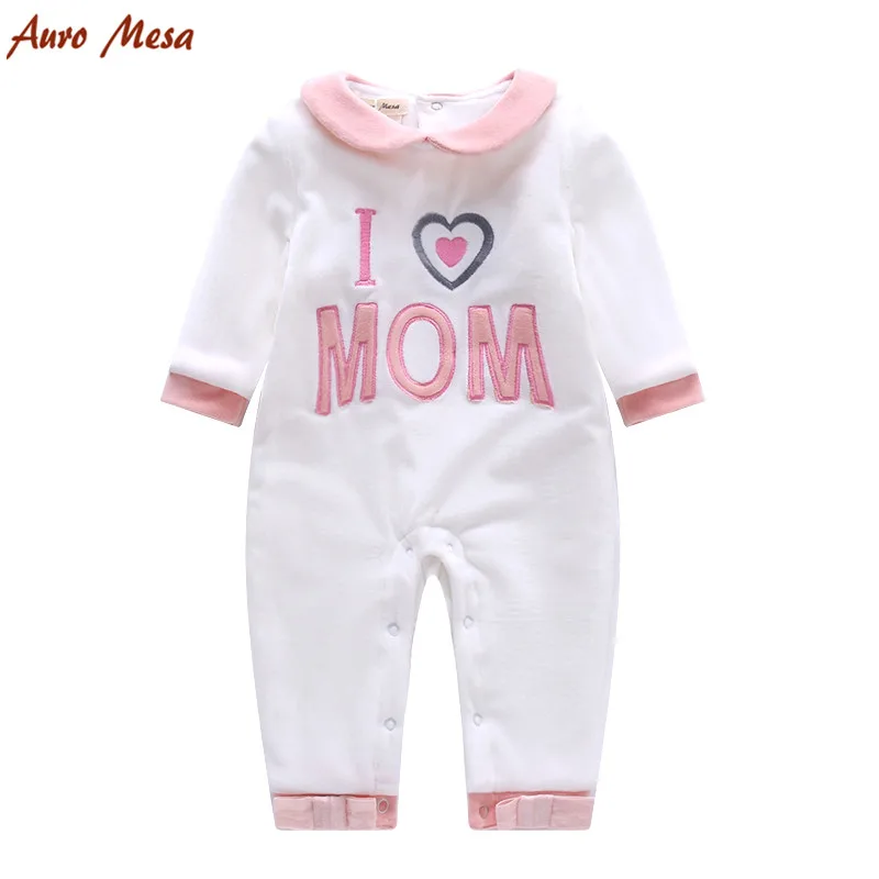 Baby Winter Romper I love Mom/Dad Baby Romper Velvet White Infant Girl Jumpsuit Thick Soft Newborn Girls Clothes Baby Winter Romper I love Mom/Dad Baby Romper Velvet White Infant Girl Jumpsuit Thick Soft Newborn Girls Clothes
