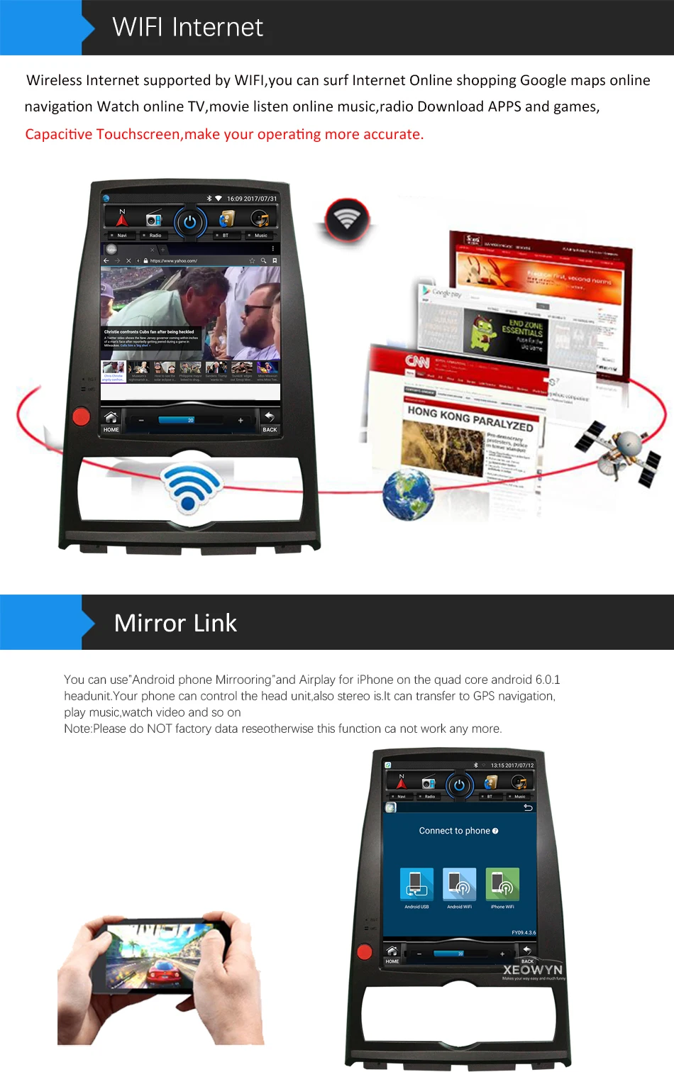 Flash Deal 10.1inch Android 6.0 Car Radio GPS Head Unit For Hyundai genesis coupe rohens  black/white color 4