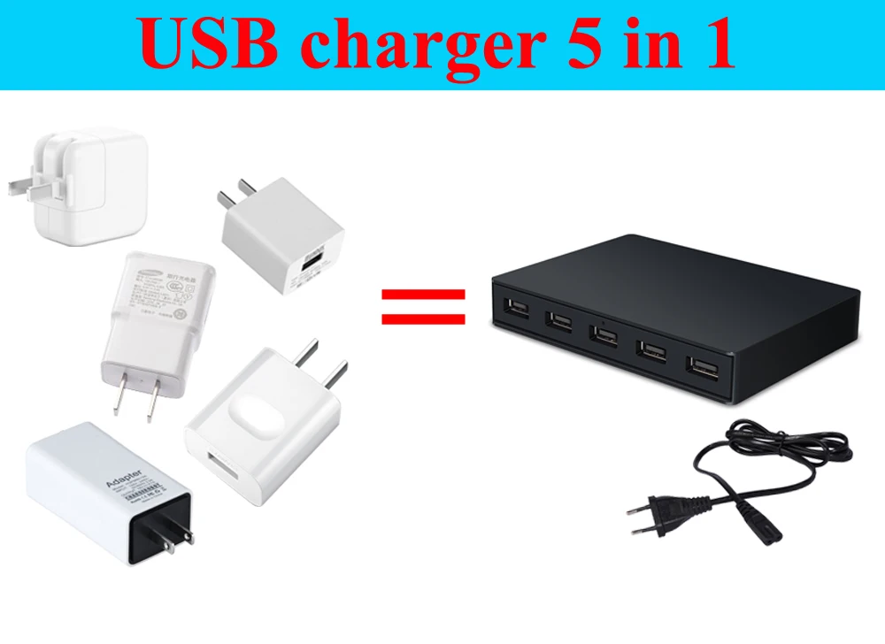 Quick Charge 3,0 5-Порты и разъёмы USB путешествия быстрый Зарядное устройство Универсальный Зарядное устройство Мощность адаптер для iPhone Tablet