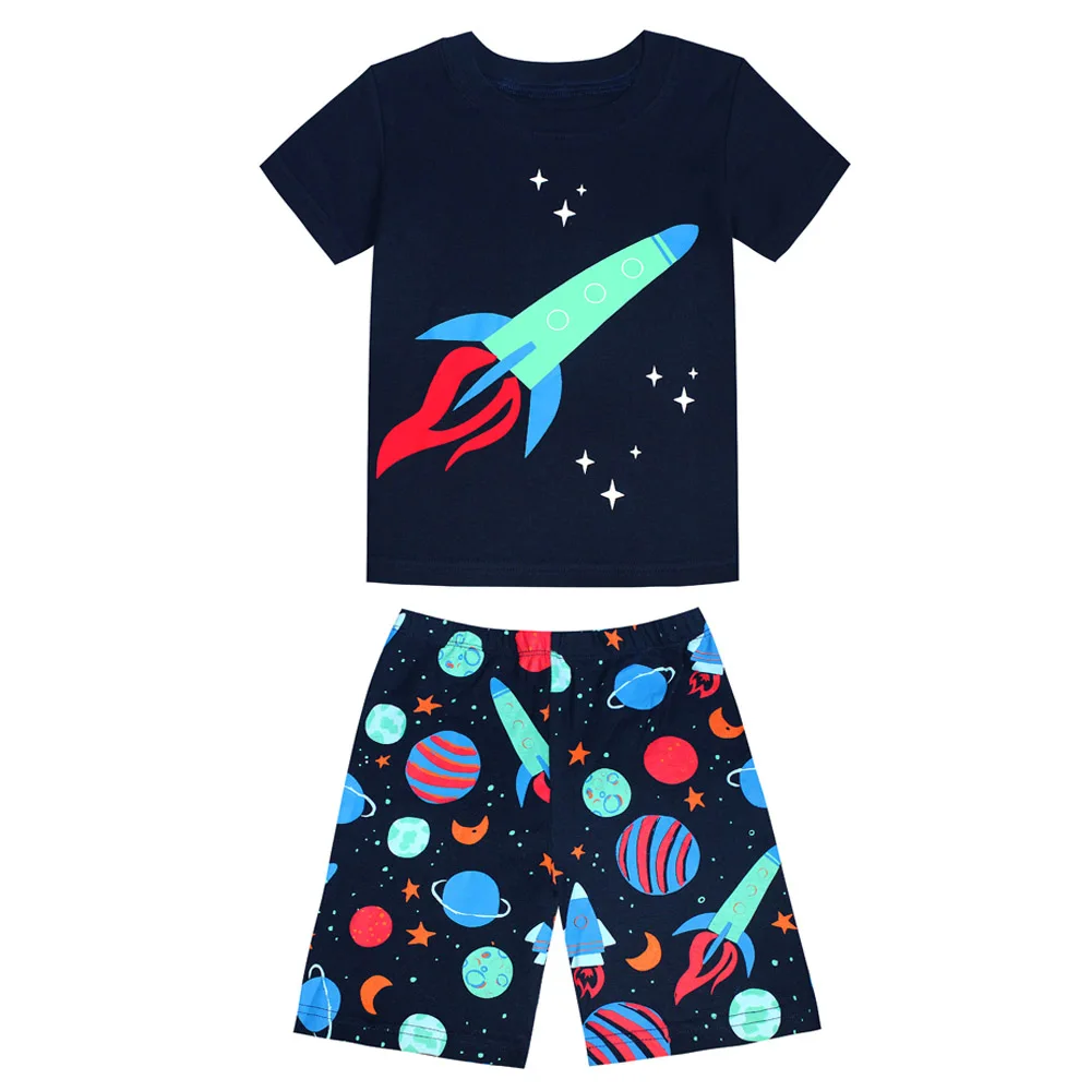 pajama sets affordable	 Summer Boys Fire Truck Pajamas Children Excavator Print Pajama Kids Cotton Sleepwear Baby Nightwear Pijama Unicornio Infant Pjs baby nightgowns	 Sleepwear & Robes