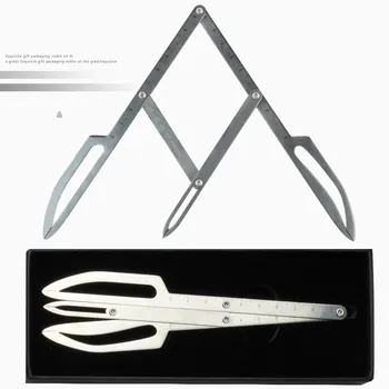 

Stainess Steel Eyebrow Ruler Tattoo Calipers Measure Tool Adjustable Grooming Positioning Eyebrow Stencil Shaper With Pen 2018