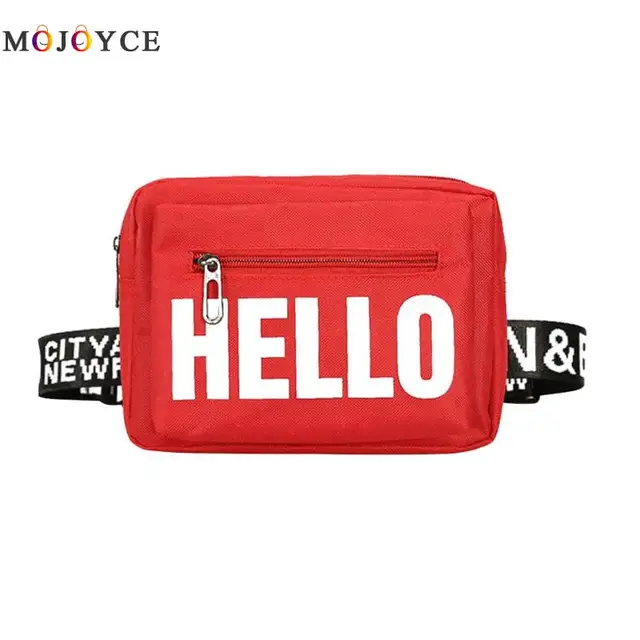Letters Print Women Waist Pack High Fashion Female Canvas Fanny Pack Shoulder Chest Pouch Casual Belt Bag Heuptas