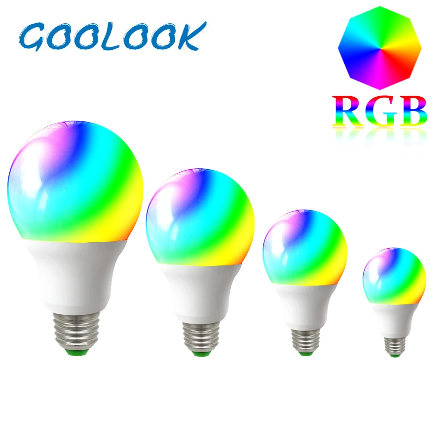 Светодиодная лампа goook E27 RGB 3 Вт 5 Вт 7 Вт 9 Вт 110 В 220 В светодиодный светильник s RGB лампа Точечный светильник 24Key ИК пульт дистанционного управления домашнее рождественское украшение