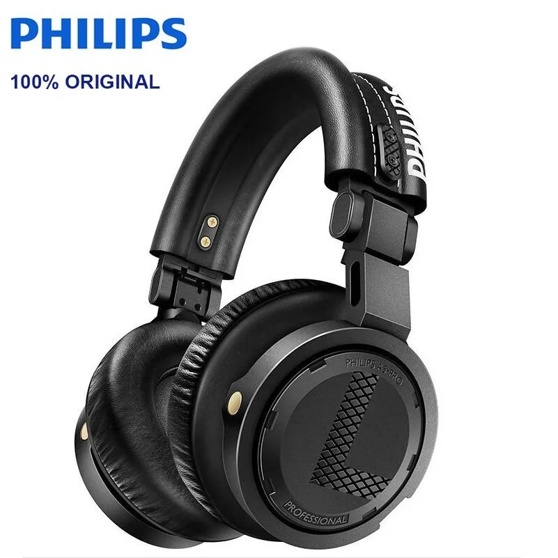 Оригинальные Наушники Philips A5-PROI с головкой, проводные наушники с шумоподавлением, DJ Monitor DBB, музыкальная гарнитура - Цвет: Black