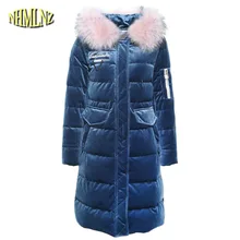 Женский пуховик высокого качества, новинка года, зимняя модная куртка средней длины с капюшоном, удобный женский пуховик LH123