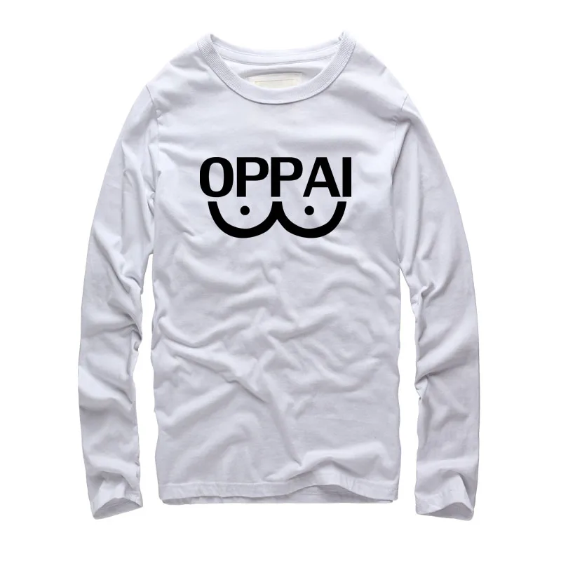 Japanese harajuku styles unisex Oppai printed font b Funny b font T Shirts Fashion tide font
